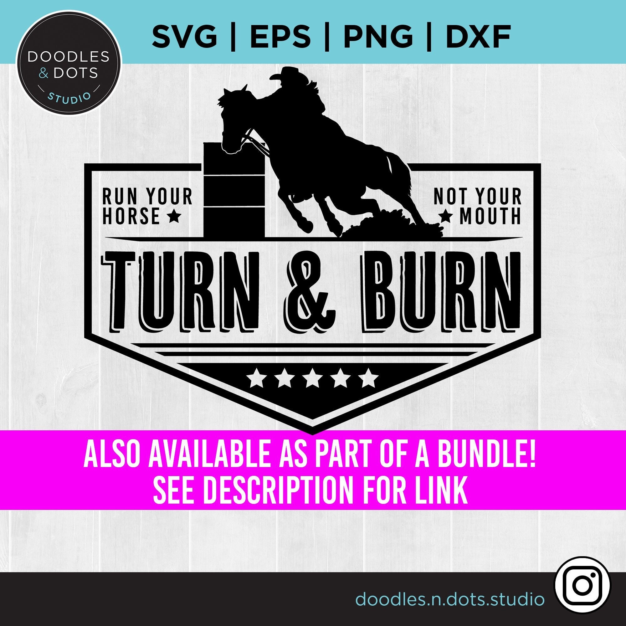 Barrel Racing Logos Turn And Burn