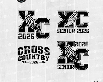 2025 & 2026 Cross Country SVG, XC svg, Sport svg, Cross Country Laufen Clipart, X-Country Senior, Cross Country Runner svg, geflügelter Schuh
