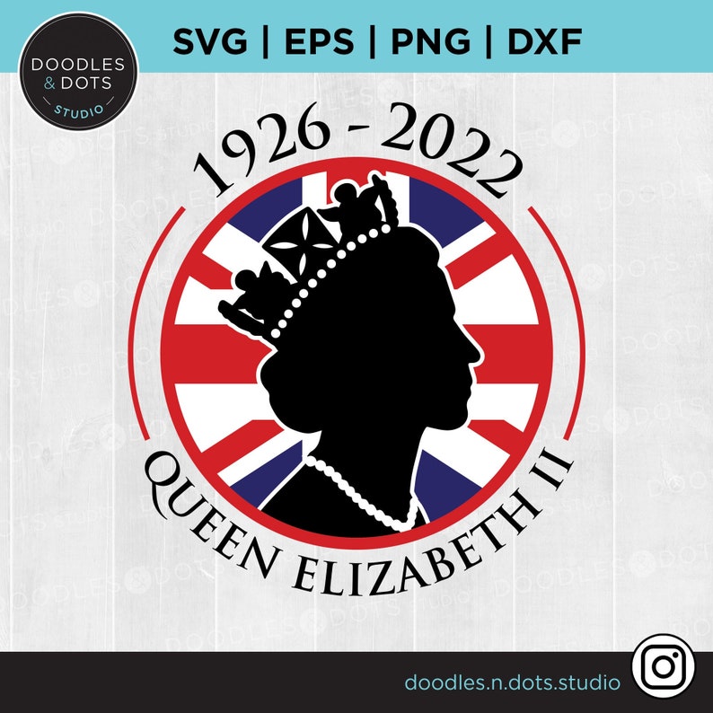 Queen Elizabeth II SVG, Queen t-shirt, Queen Elizabeth png, Queen Elizabeth II Memorial t-shirt, Union Jack, Queen of England cut file svg 