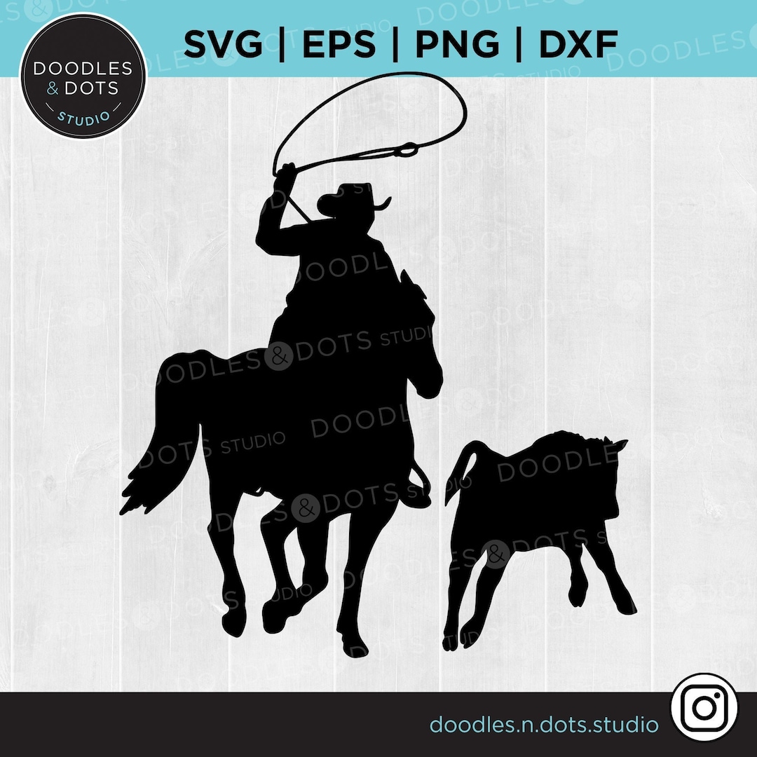 Western Horse SVG | Rodeo SVG | Quarter Horse and Cowboy | Tie Down ...