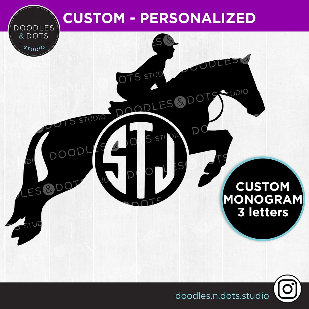Equestrian Monogram Svg CUSTOM Personalised Horse Gift Custom Hunter