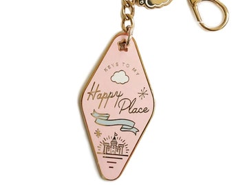 Keys to my Happy Place Disney Motel Keychain | Metal Motel Keychain | Grape Soda Club | House Warming Keys, Disneyland, disneyworld, DLP