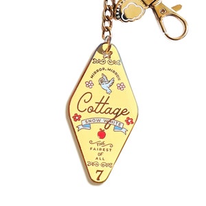 Snow White's Cottage Seven Dwarfs Mine Train Disney Keychain | Metal Motel Keychain | Grape Soda Club | House Keys, Disney world, Princess