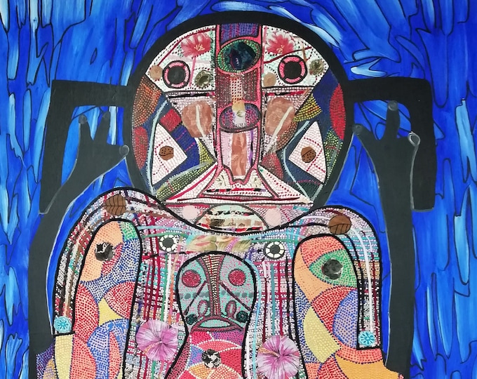 Original work by Lionel Paul Onel, primitive art, voodoo art / HAITI