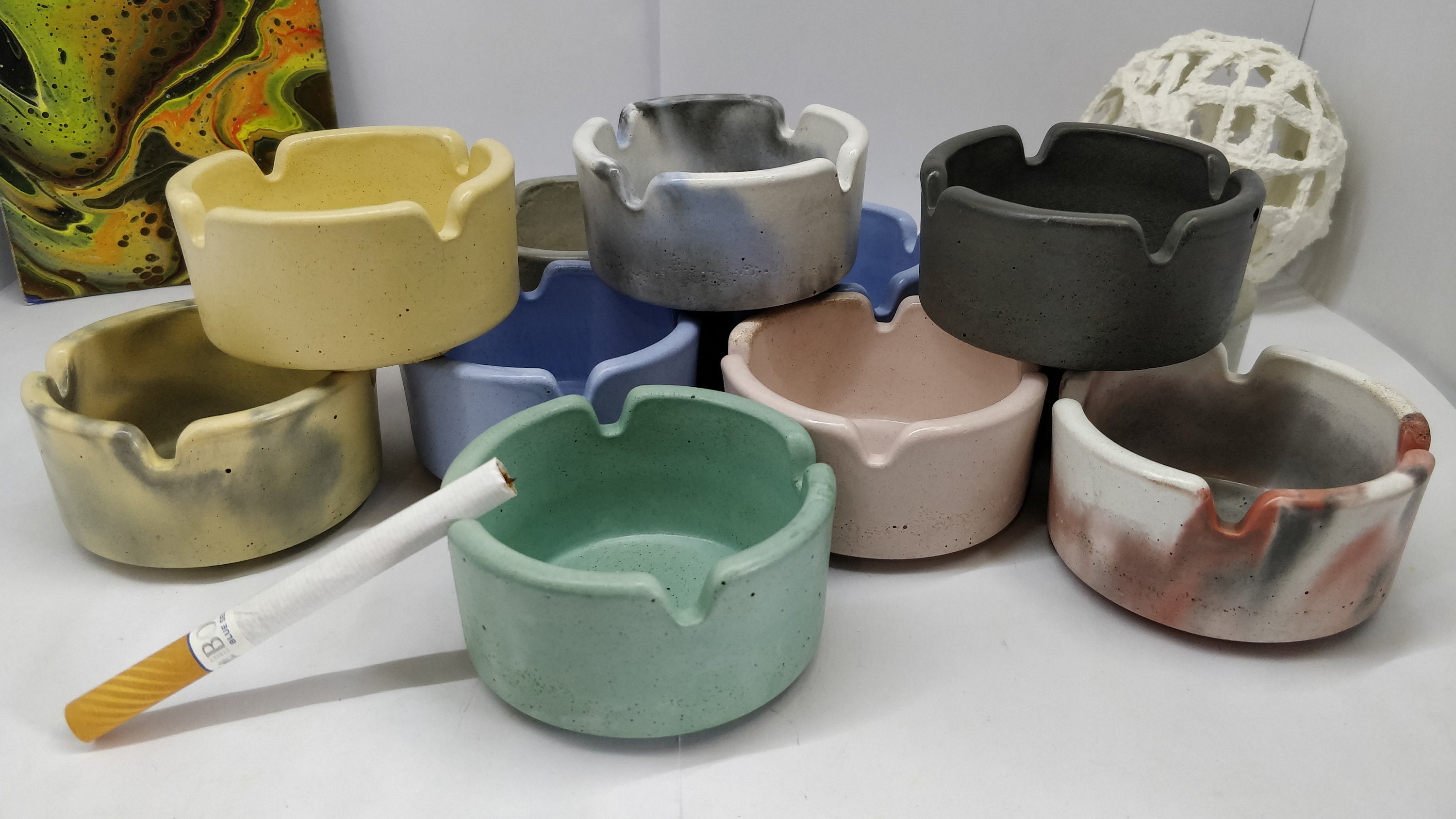 Small ashtray / concrete ashtray / outdoor ashtray/ small Etsy