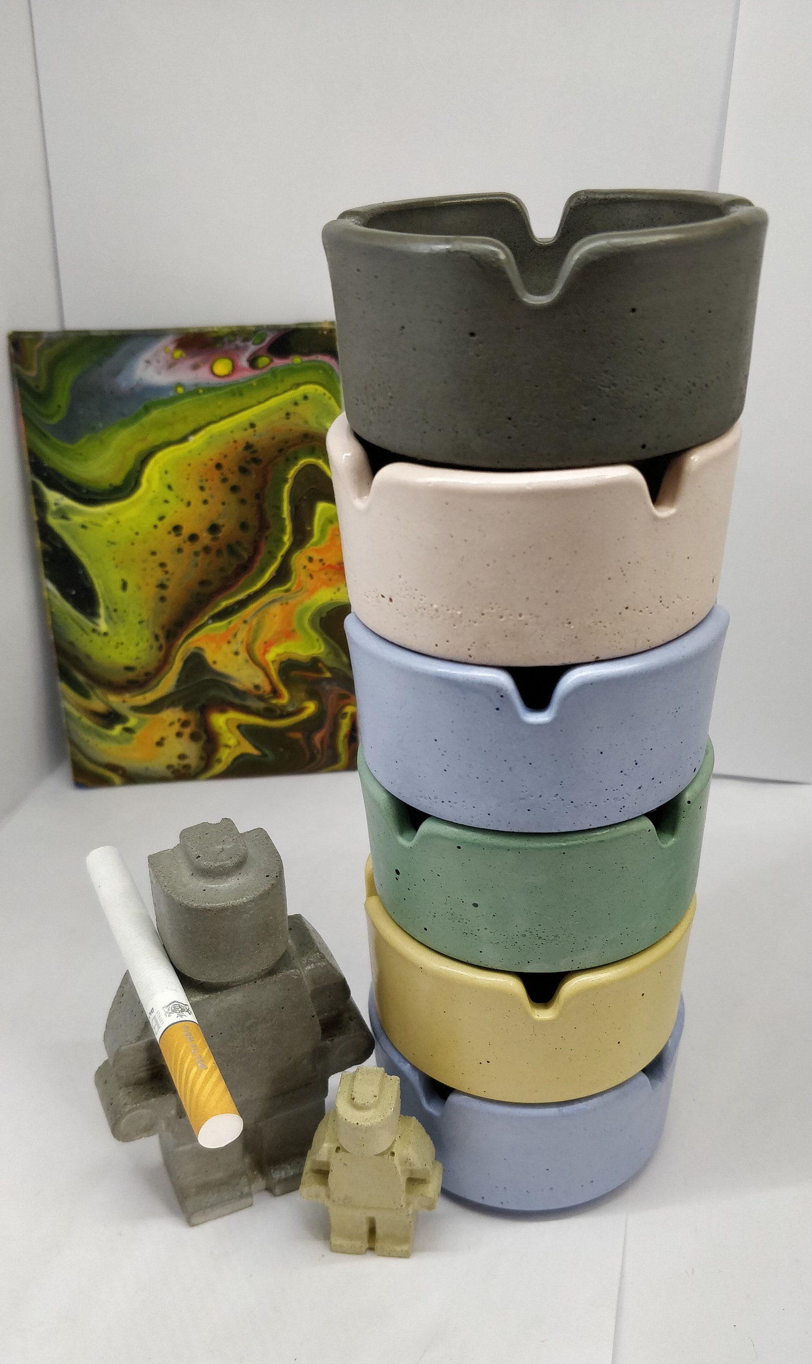 Small ashtray / concrete ashtray / outdoor ashtray/ small Etsy