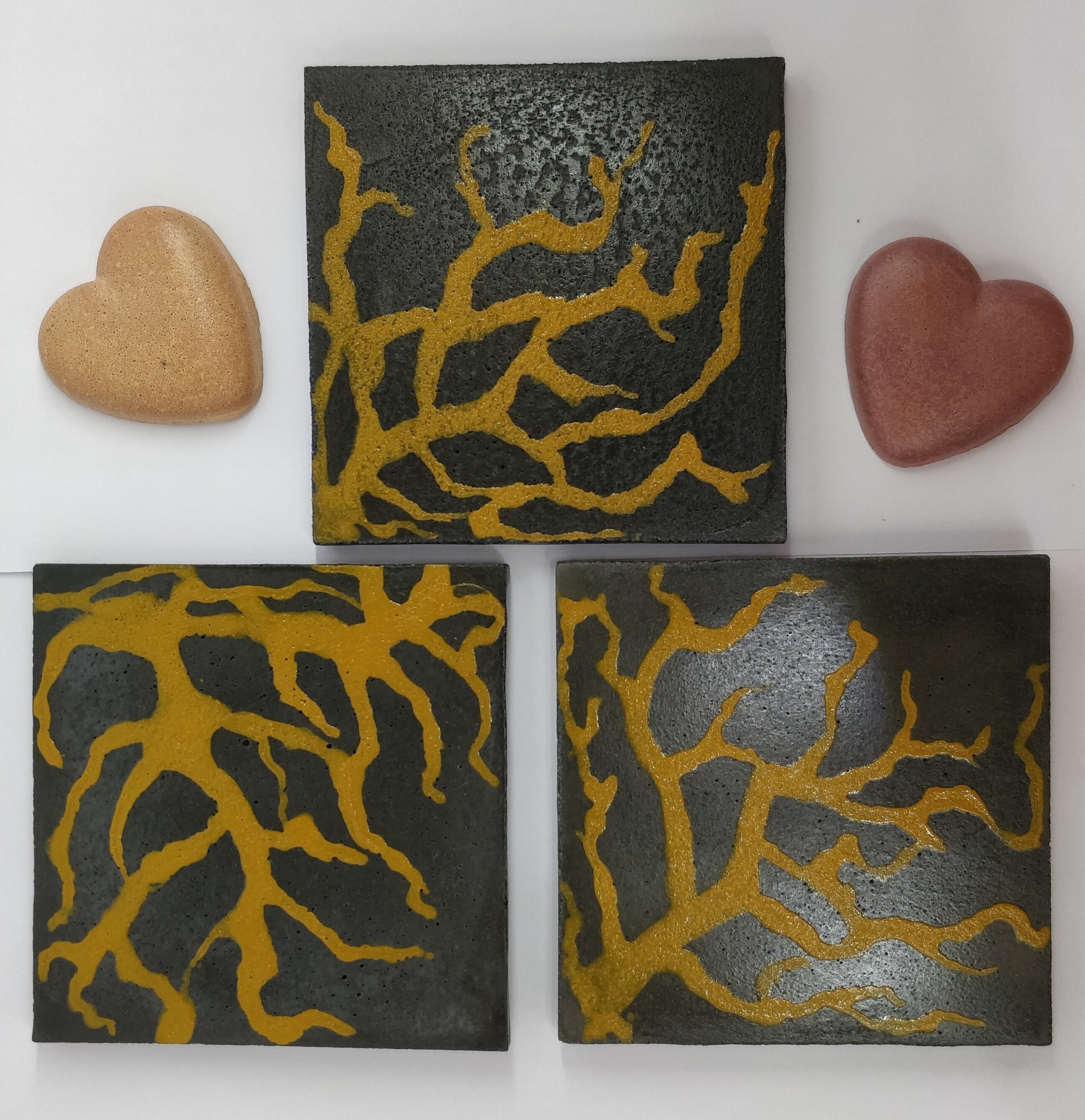 Coasters gold coasters Individual concrete coasters are | Etsy