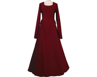Dornbluth Carnaval Larp Halloween Cosplay Renacimiento Edad Media medieval damas vestido túnica Eleonore Burdeos Hecho en Alemania