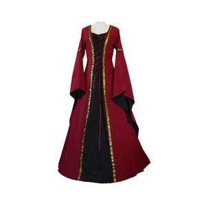 Dornbluth Carnival Larp Halloween Renaissance Middle Ages medieval ladies dress robe Anna Bordeaux-Black Made in Germany