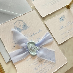 Suite per inviti di nozze in giardino, inviti di nozze in carta fatta a mano, inviti con bordo decorato, inviti di nozze romantici, carta di cotone