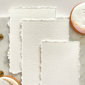 White deckle-edge cotton rag paper, Sizes available | Wedding Invites, Stationery Paper, Handmade Paper