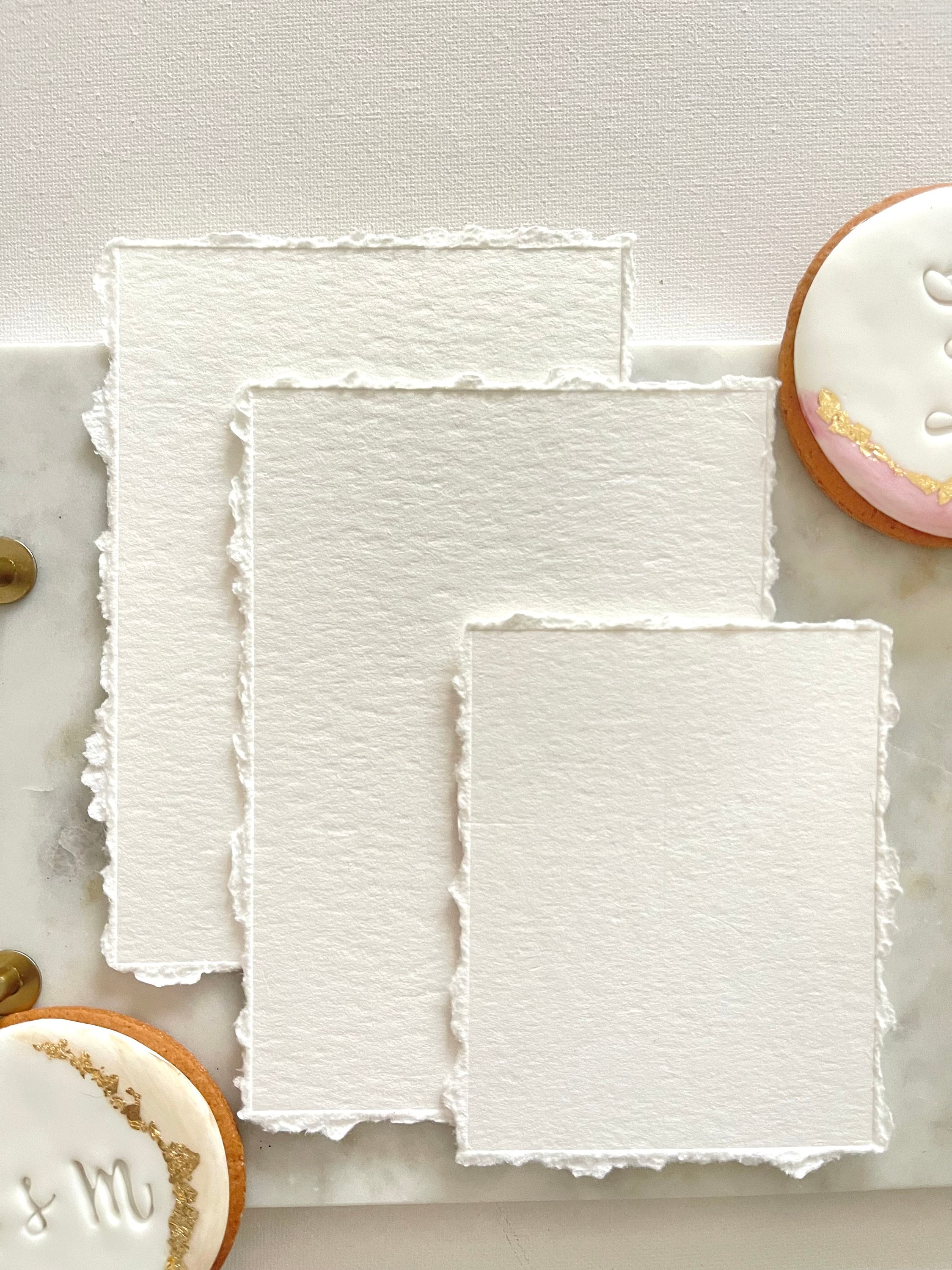 White Raglan Paper White Deckle-edge Cotton Rag Paper, Sizes Available | Wedding Invites ...