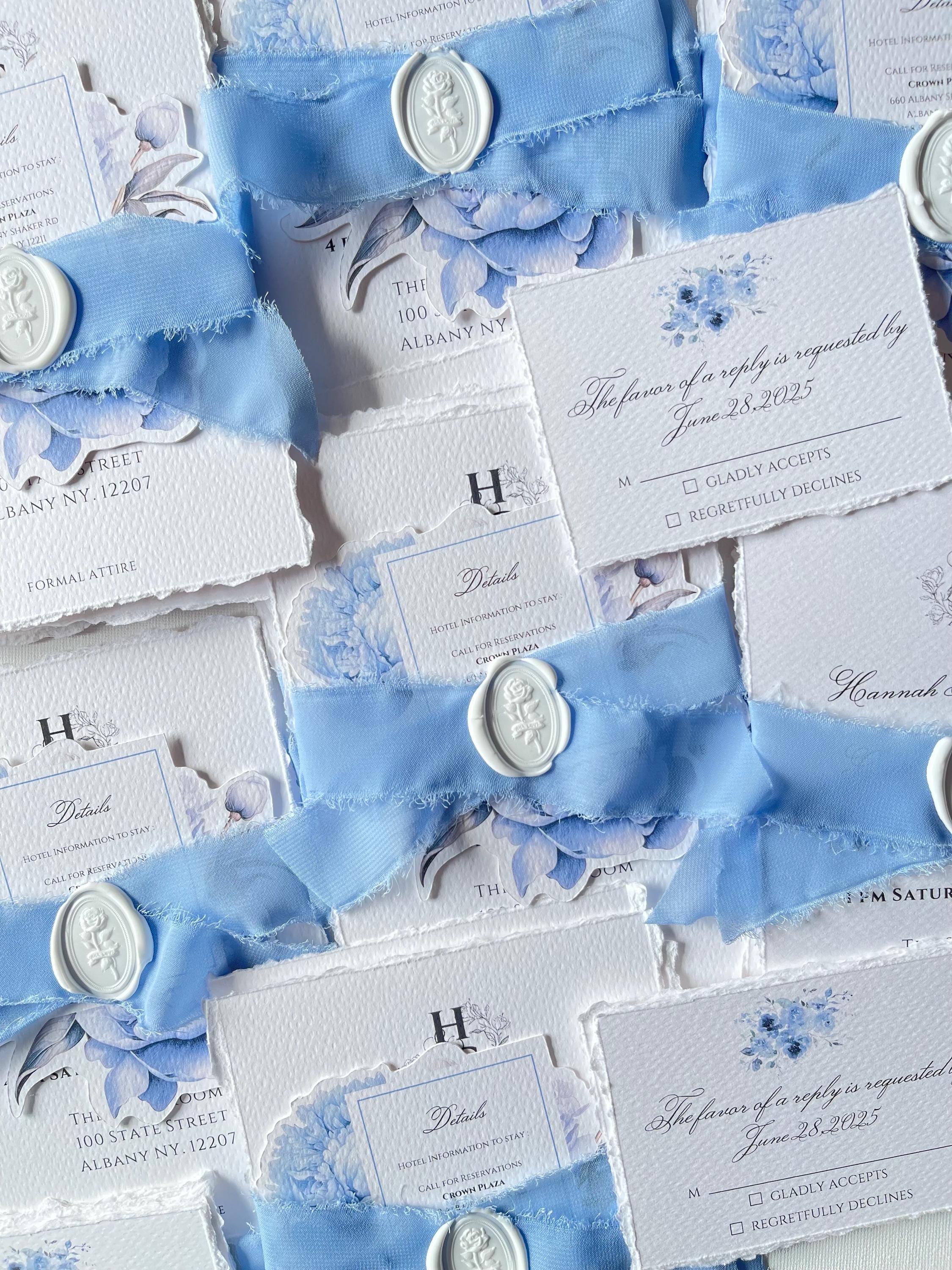 Blue Flower Wedding Invitation