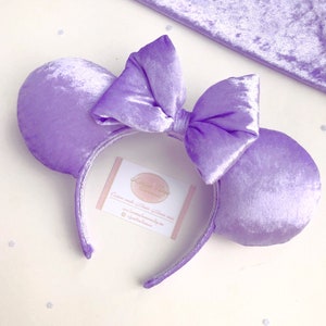 Lilac crushed velvet mouse ears