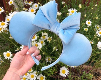 Baby blue velvet mouse ears