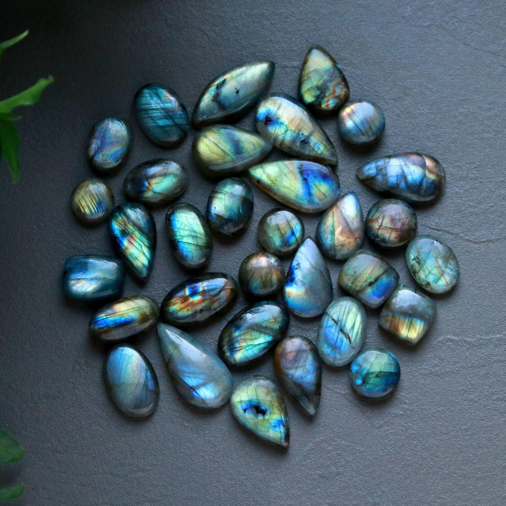 Lot De Labradorites Naturelles - Cabochons Ovales 13x18mm - 250 Carats - Qualité Supérieure
