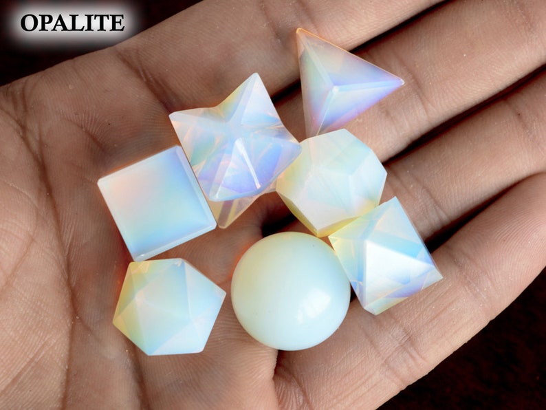 7 Pcs Geometry Set Natural Sacred Geometry Gemstone Rock Reiki Chakra Energy Healing Home Decoration Geometry Handmade Gemstone #CC03