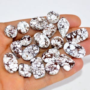 19Pcs 196Cts Natural Brown Wild Horse Jasper Cabochon Gemstone Lot Healing Gemstone Pendants Handmade Jewelry Supplies 20x10 10x10mm #15372