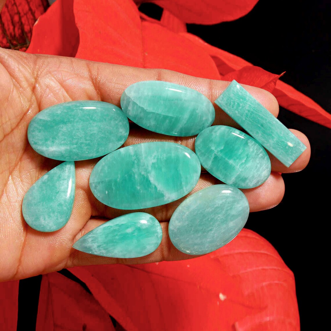 214Cts. 8Pcs. Natural Green Amazonite Wholesale Lot Mix Etsy