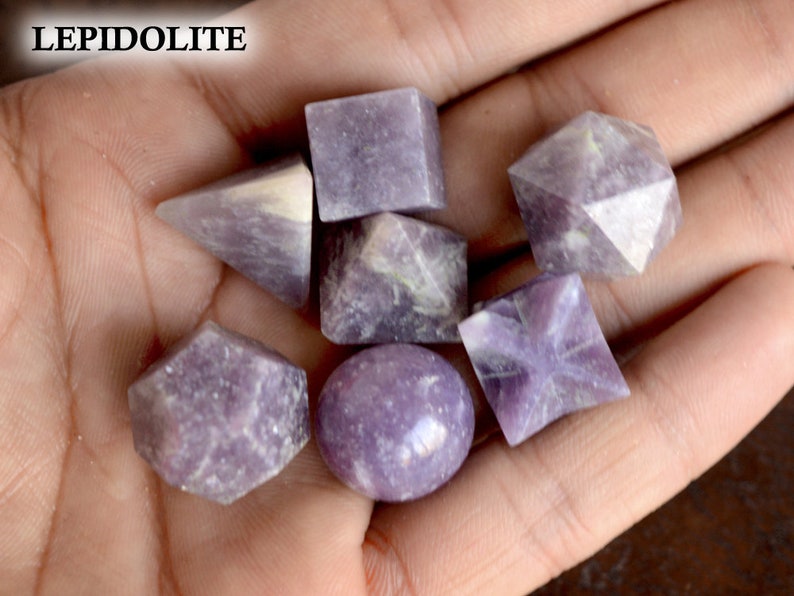 7 Pcs Geometry Set Natural Sacred Geometry Gemstone Rock Reiki Chakra Energy Healing Home Decoration Geometry Handmade Gemstone #CC03