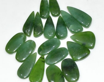 9Pairs 153Cts Natural Green Serpentine Loose Cabochon Mixed Shapes and Size Lot 25x9 20x10mm#18319
