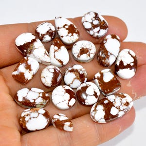 18Pcs 116Cts Natural Wild Horse Jasper Cabochon Gemstone Lot Mixed Shapes For Pendants Handmade Jewelry Supplies 20x10 8x8mm #15350