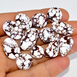 12Pcs 131Cts Natural Wild Horse Jasper Cabochon Gemstone Lot Mixed Shapes For Pendants Handmade Jewelry Supplies 20x10 10x10mm #15360