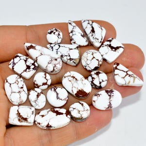 19Pcs 115Cts Natural Wild Horse Jasper Cabochon Gemstone Lot Mixed Shapes For Pendants Handmade Jewelry Supplies 22x9 7x7mm #15348