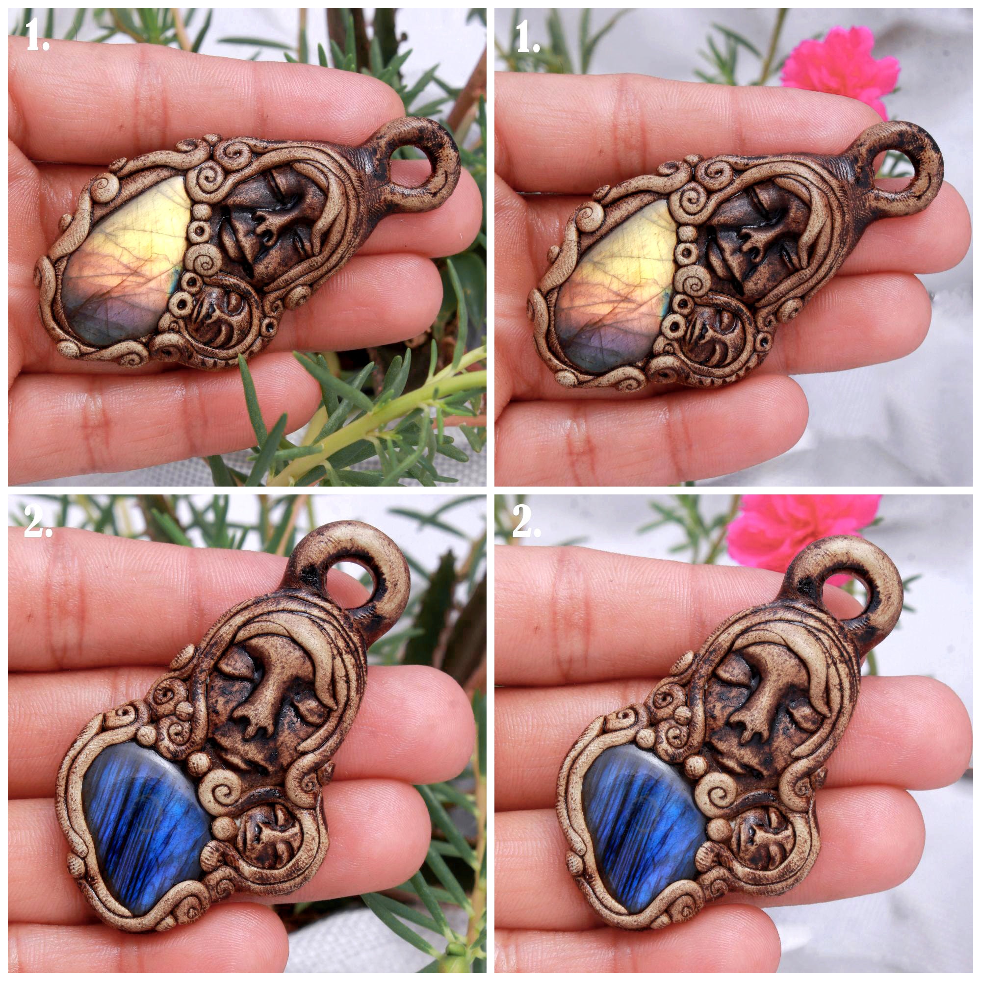 Double Face Sleeping Goddess Pendant Goddess Necklace with Etsy