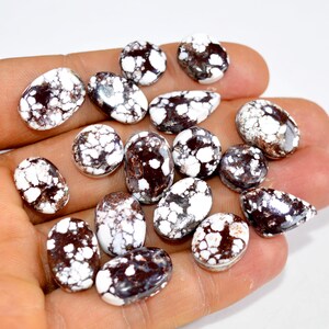 17Pcs 132Cts Natural Brown Wild Horse Jasper Cabochon Gemstone Lot Healing Gemstone Pendants Handmade Jewelry Supplies 15x10 9x9mm #15373