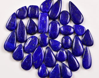 30 Pcs 283 Cts Natural Lapis Lazuli Cabochons Wholesale  Gemstone Lot for jewellery making24x10 12x10mm #19695