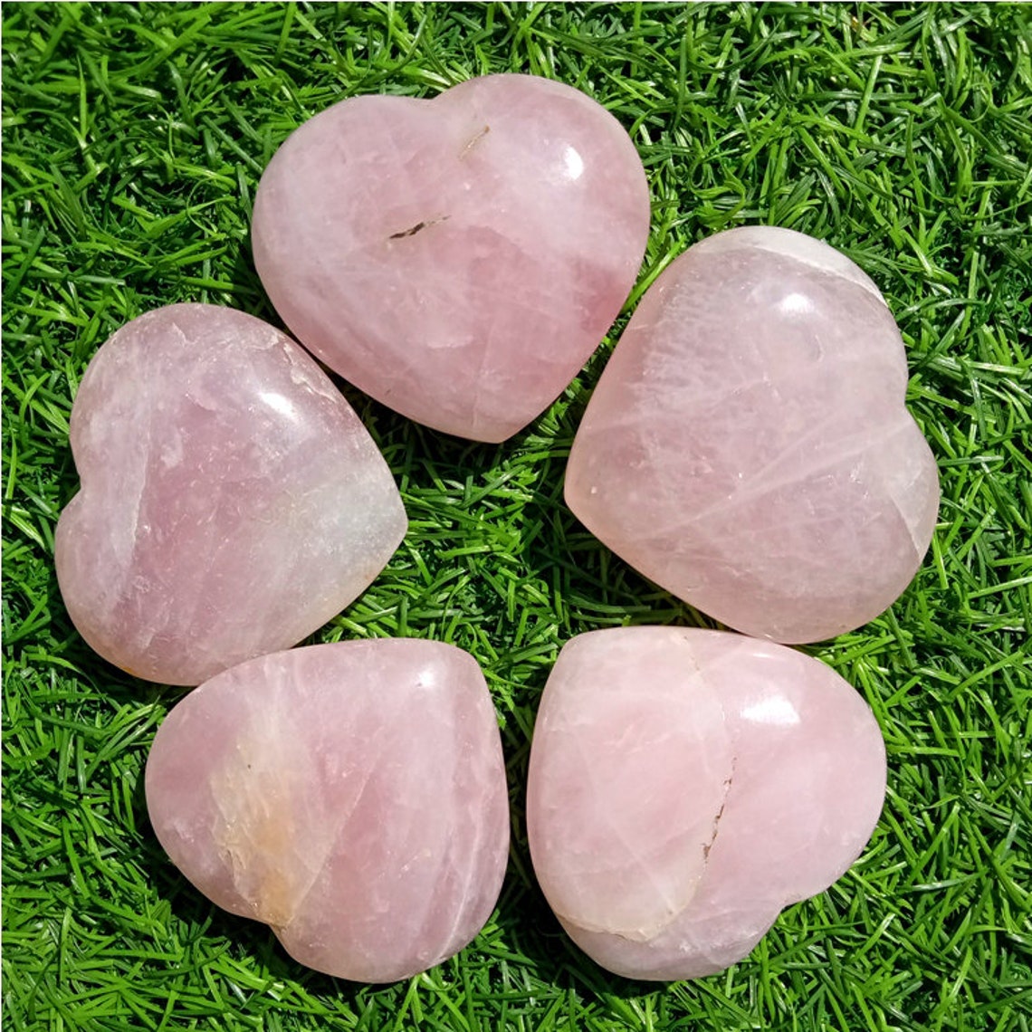 Rose Quartz Heart Stone 1 Wholesale Bulk Healing Etsy