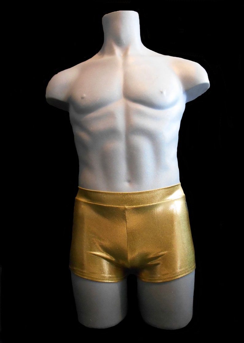 Pole Fitness Men/'s Shorts in Hologram and Mystique Lycra for Pole Dance Rave EDC Clubbing