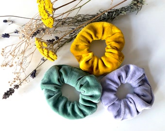Nachhaltiger Scrunchie Haargummi aus weichem Bio-Baumwollsamt