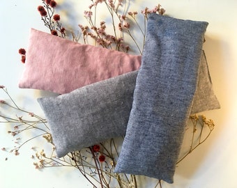 Recycled Hemp + Organic Cotton Thermal Cushion / Sustainable Cherry Stone Pillow