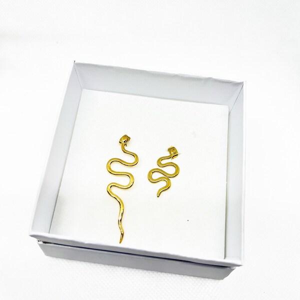 La selezione di Cleopatra - Orecchini Golden Snake - orecchini serpenti oro in acciaio inossidabile