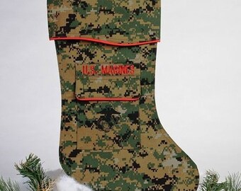 us marine christmas stocking crafted in the marine digital camo woodland fabric - Camo Christmas Stocking us marine christmas stocking crafted in the marine digital camo woodland fabric - Camo Christmas Stocking