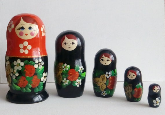 black nesting dolls