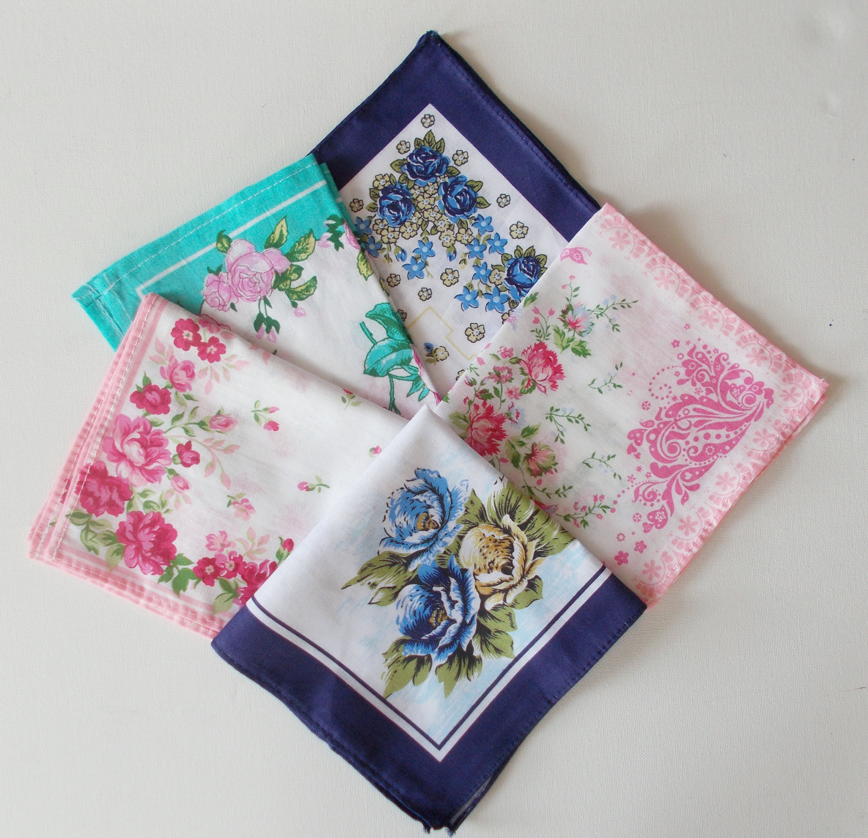 NEW Handkerchiefs Womens Ladies Set of 5 Print Etsy