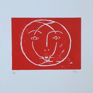 Moon print for your home decoration -three stages of the female lunar phases in one full moon face