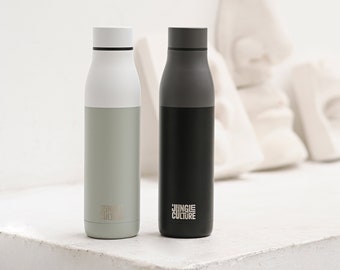 Contemporary Water Bottle by Jungle Culture • Metal Eco Friendly Sports Gym Drinks Bottle 650ml • 24 Hours Cold • 12 Hours Hot