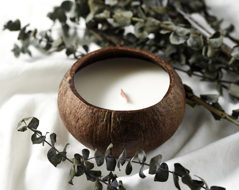 Eco Candle in a Coconut Shell Natural Soy Wax Eco Friendly Etsy UK