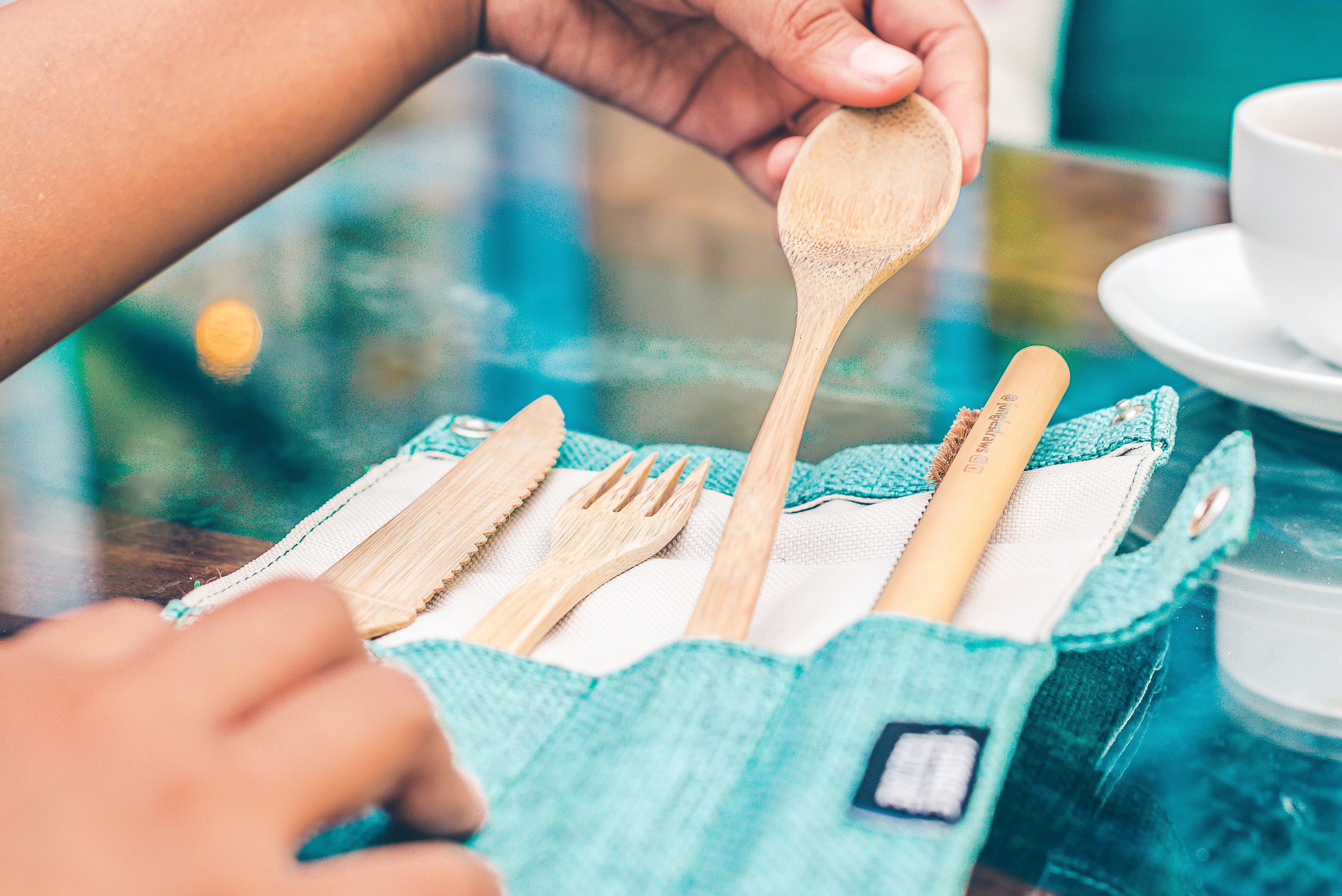 Zero Waste Wooden Cutlery Set Handmade Alternative to Bamboo