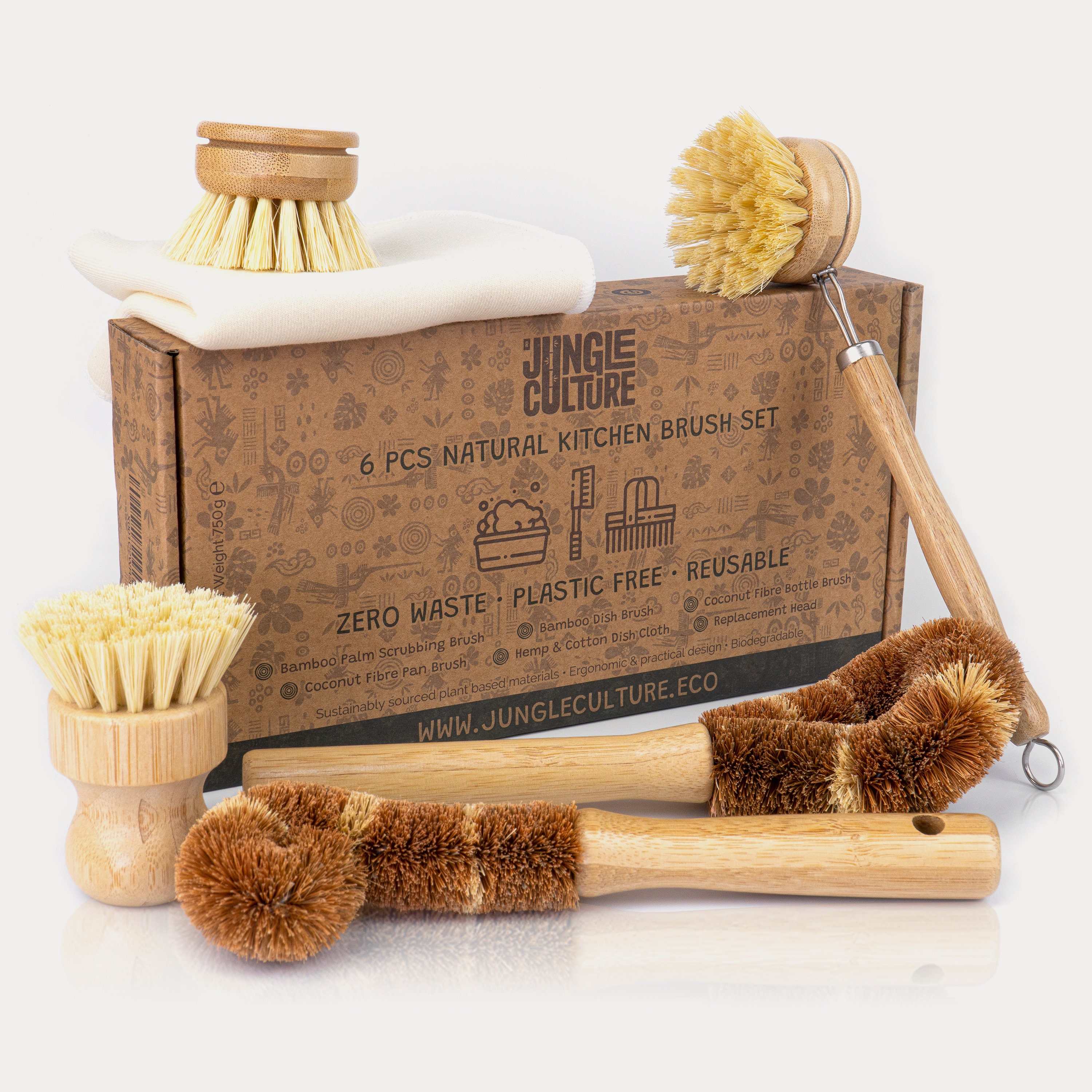 Replaceable Head Dish Brush, Low-Waste Cleaning Products