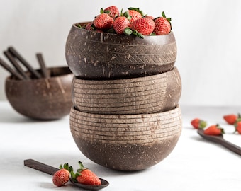 Jungle Culture® Coconut Bowls • Vegan Eco Friendly Coco Shell Bowls & Spoons