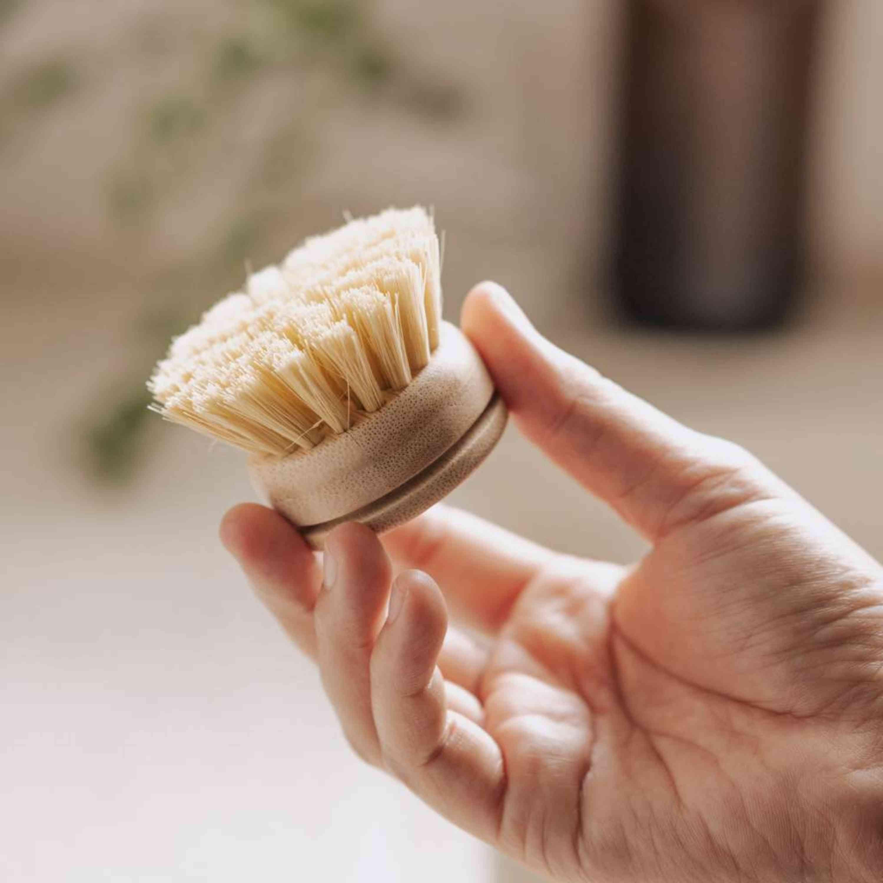 Spazzola per piatti in bambù spazzola per sapone da cucina