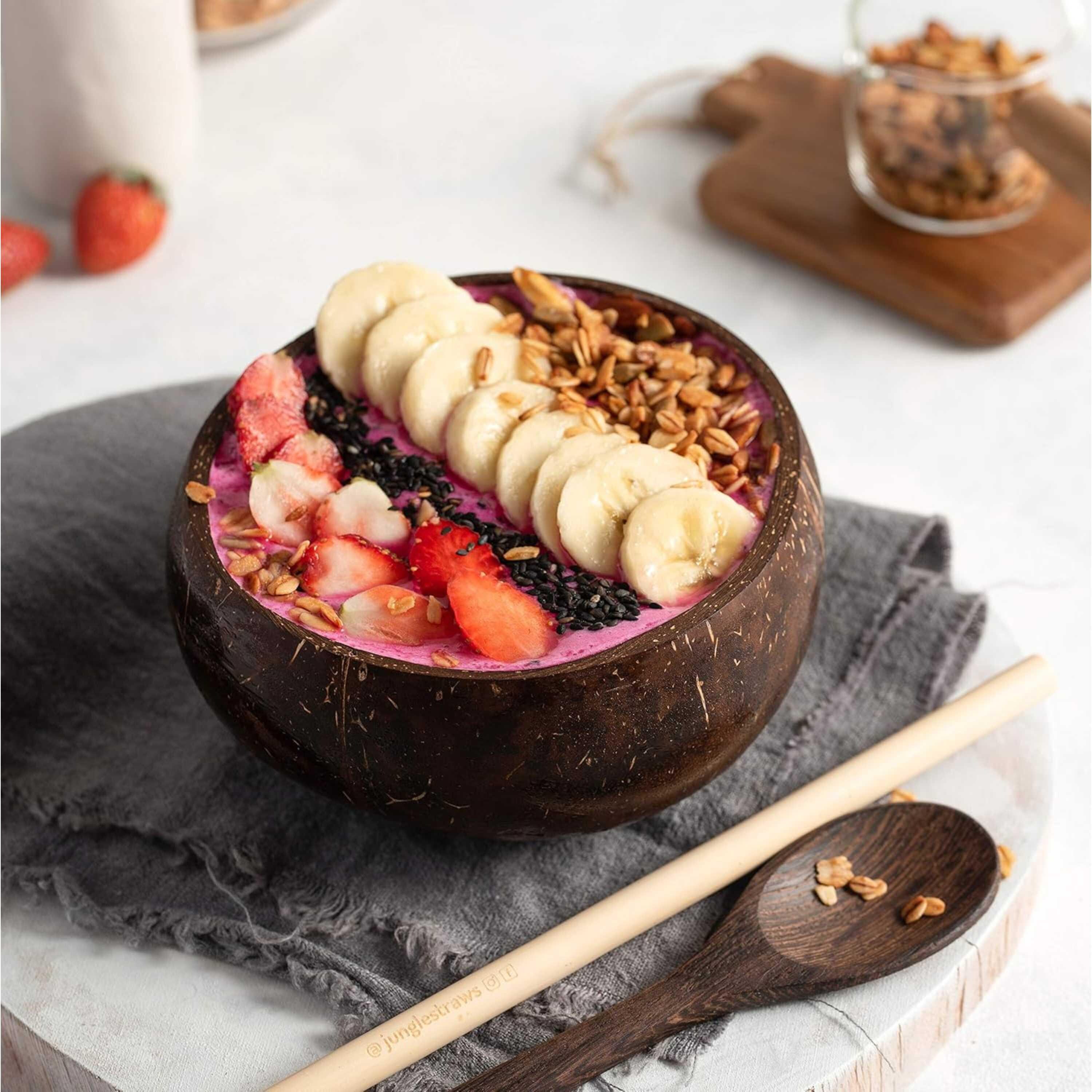 Luxoti Coconut Shell Bowls, Handcrafted Smoothie And Salad Bowls, 6 - View #3