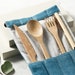 Bamboo Cutlery Set | Zero Waste Reusable Utensil Kit | Eco Friendly Gifts Portable Flatware | Knife Fork Spoon Bamboo Straw & Bag