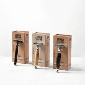 Bamboo Safety Razor • Double Edge Eco Friendly Razor • Zero Waste Shaving Gift Men & Women • Plastic Free Reusable Razor • Sustainable