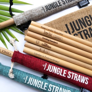 Engraved Bamboo Straws in Bulk • Personalised Reusable Straws • Wholesale Bamboo Straw Packs for Restaurants, Weddings, Events & Gifts